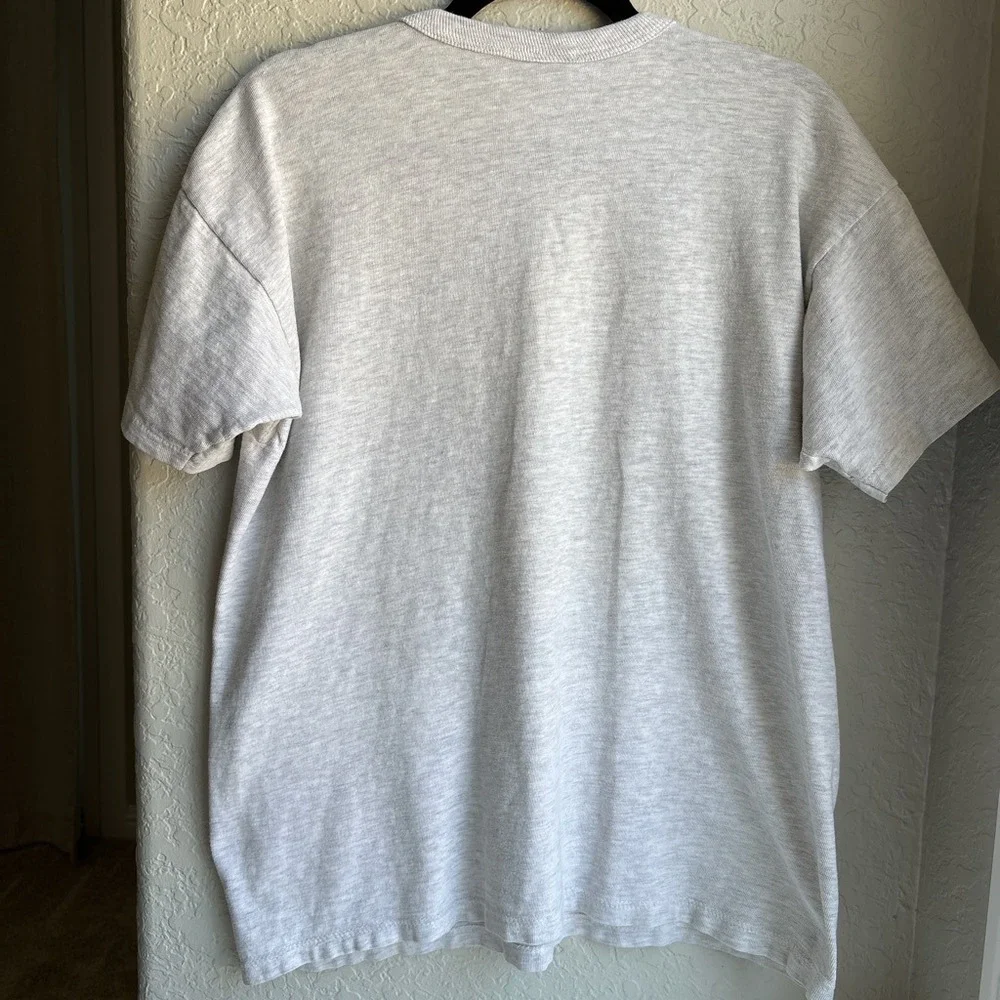 Champion Men L Gray Embroidered T Shirt Vintage 90s W Michigan University Crest - Picture 4 of 7